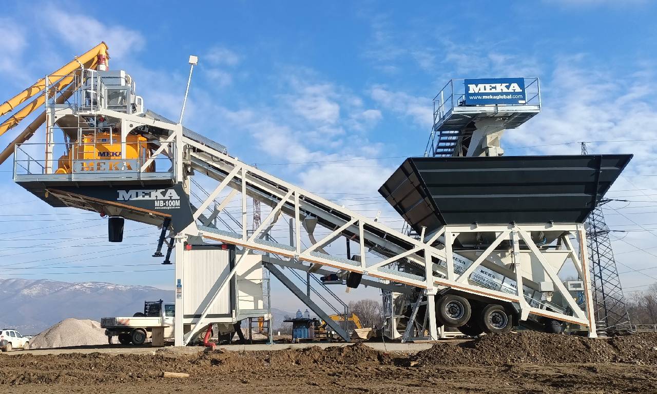 Ready-Mix Concrete Production in North Macedonia Strengthened with MEKA M100 Mobile Concrete Batching Plant